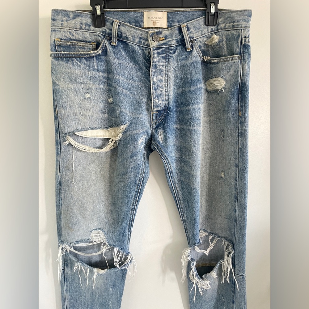 Fear of god 34W indigo blue selvedge denim jeans 4th collection 2015 2nd batch